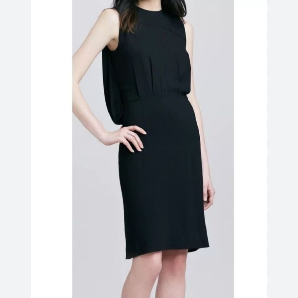 L'agence Drape Back Black Dress